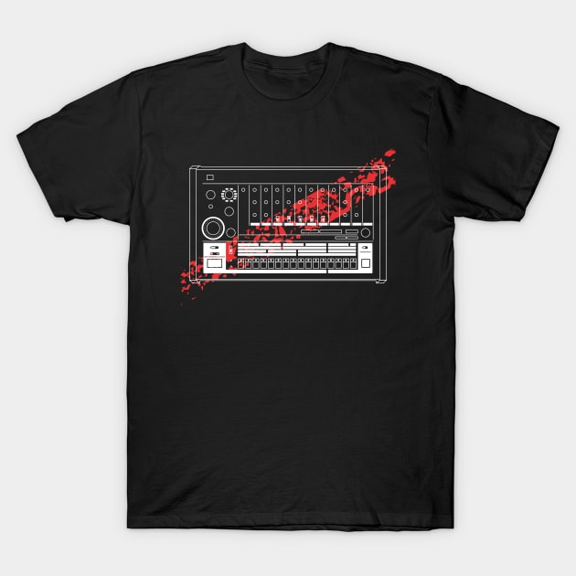 808 Red Line T-Shirt by Synthshirt